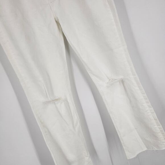 Mother The Tripper Ankle Fray White Ripped Knee Raw Hem Button Fly NWT Size 30 - Picture 4 of 10